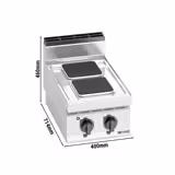 Κουζίνα Ηλεκτρική - 5,2 kW - 2 Εστίες Τετράγωνες