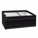 Vrieseiland - 2106x858mm - 483 liter - 2 glazen schuifdeksels - zwart