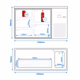 Comptoir de bar réfrigéré PREMIUM - 1550x700mm - 5 tiroirs en verre