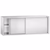 Edelstahl Wandhängeschrank PREMIUM - 2000x400mm - mit Schiebetür - 650mm hoch