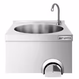 Lavamani Lavandino - acciaio inox - con comando a ginocchio (collegamento acqua fredda e calda)