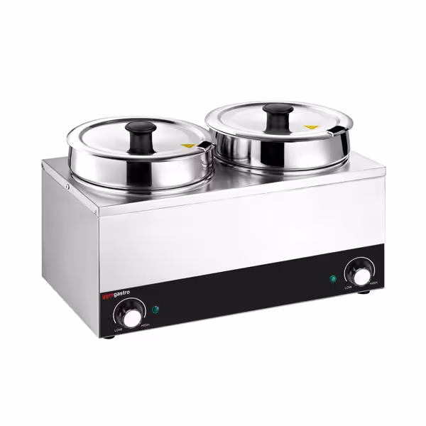 Bain-Marie - Oală electrică - 13 litri - 400 wați - 2 oale cu capacitate de 6,5 litri fiecare