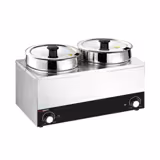 Commercial Electric Bain Marie - Wet Heat - 13L - 400W - 2 Round Pots with each 6,5L
