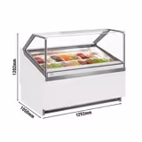 Vitrine à glace IVY – 1292 mm – ventilation par air pulsé – pour 14 bacs de 5 L – Blanc