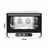 Electric Compact Convection Oven with Steam Injection - Manual Controls - 4x GN 1/1 or 600x400mm (EN 60x40)