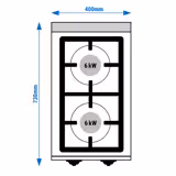 Fogão a gás de mesa - 12,0kW - 2 queimadores - com queimadores de alto rendimento