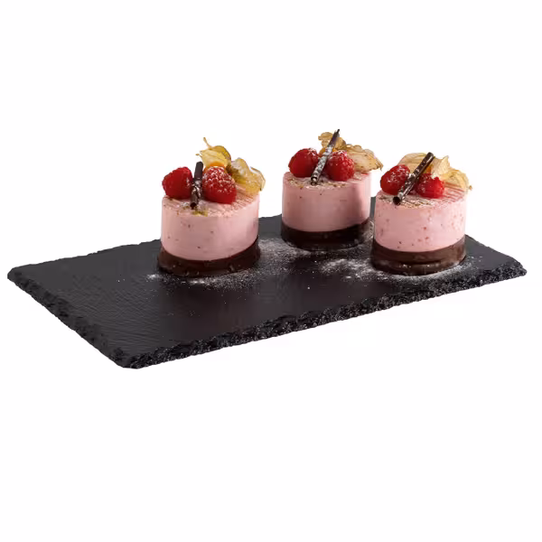 (6 pieces) Natural Slate Plate - GN 1/3 - 325x176mm - Black