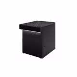 Commercial Checkout Counter TORONTO - 600 mm - Black Granite Top - Black Front - LED Lighting
