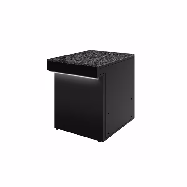 Till Counter TORONTO - 600mm - Black front panel - Black granite worktop