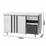 Koelwerkbank PREMIUM - 1400x700mm - met 2 deuren - incl. snijplank wit