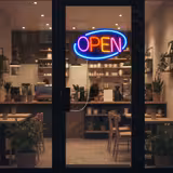 Letrero luminoso LED - OPEN - Multicolor y regulable