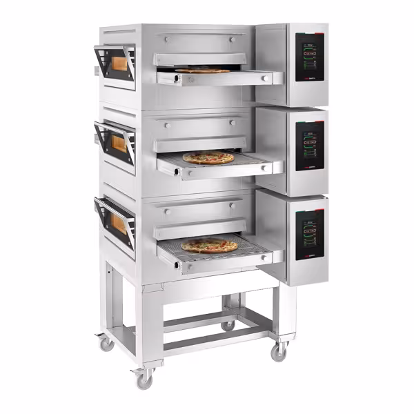 (3 Units) Commercial Gas Conveyor Oven – 1550 x 2000 mm – Touch Control – 650 mm Belt Width – incl. Stand