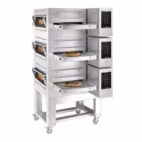(3 stuks) Gas doorloop pizzaoven - 1680x2180mm - 230V - Touchscreen - Bandbreedte: 800mm - incl. onderstel, 4 wielen