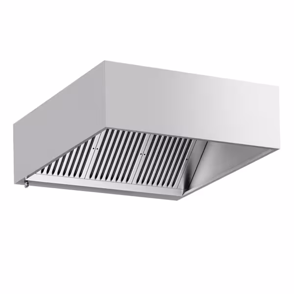 Commercial Wall-Mounted Extractor Hood - 1400mm - with Baffle Filters & Lighting