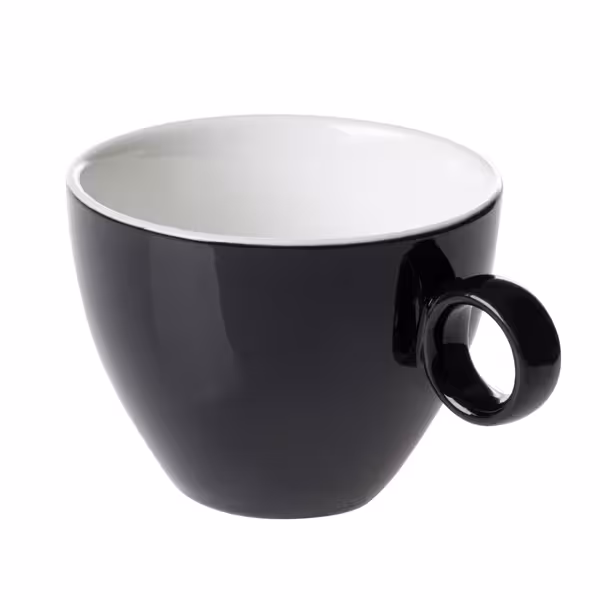 (6 stuks) BART COLOUR CAFE - Cappuccinokop - 230ml - Zwart
