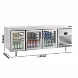 Tavolo refrigerato pasticceria PREMIUM PLUS - 2185x800mm - 610 L - 6 Porte in vetro, passavivande