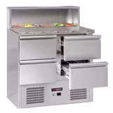 Saladette ECO - 903mm - 4 gavetas - com fixação em aço inoxidável para 5x GN 1/6