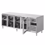 Koelwerkbank ECO - 2230x700mm - 553 liter - met 4 glazen deuren