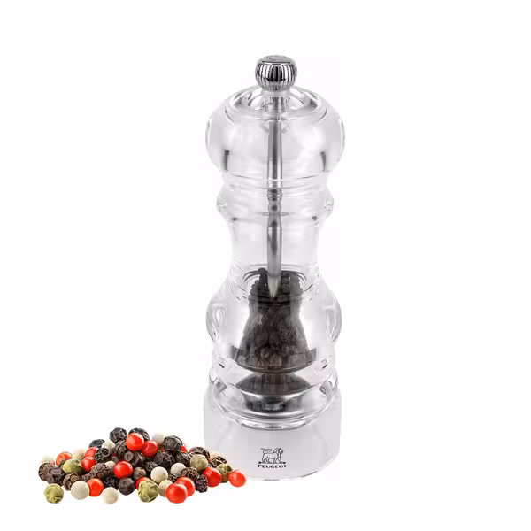 PEUGEOT | NANCY Pepper Mill Grinder – Acrylic - 18 cm - 2-Stage SS Mechanism