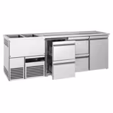 Comptoir de bar réfrigéré PREMIUM - 2500x700mm - 1 porte & 4 tiroirs        