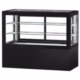 Gebaksvitrine - 780 liter - 1610mm - Dubbele beglazing - hoekig - met 2 schappen - schuifdeuren achter - Zwart