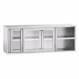 Inox zidni ormarić - 2000x400 mm - sa staklenim kliznim vratima - visina 650 mm