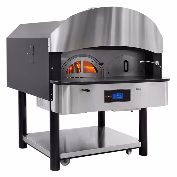 Gas Deck Pizza Oven - Single Deck - Stone Deck - 6 - Ø 30cm (12") - 230V Single Phase - Touchscreen Controls - up to 400°C - with Rotating deck | Wood chamber for aroma