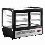 Tezgah Üstü Soğuk Teşhir Ünitesi - Çift Cam - raflı 2 raflı - Önde cam kapı & arkada cam kapı - 160L - 880mm