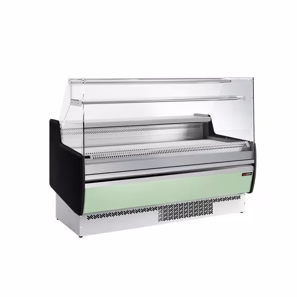 Banco gastronomia professionale - 1622x953mm - Ventilata - 178 L - Vetro dritto - Pannello frontale Hellgrün - con 1 ripiani