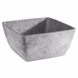 (6 adet) Kase - Melamin - ELEMENT - 3,8L - köşeli - 250x250mm - Derinlik:120mm - Gri