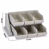 CAMBRO | Versa Organizer – Petite étagère avec 6 récipients – 511×488 mm – gris moucheté