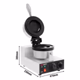 Wafelijzer - Enkel - Digitaal (met timer) - 1,3kW - Vorm: Hartvorm - Ø115mm - bakplaten met antiaanbaklaag (Teflon)