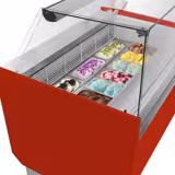 Eistheke LIAM - 1310mm - Statisch - für 10+10x 5 Liter Eisbehälter - Rot