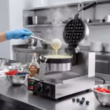 Gaufrier – simple – manuel – 1,3 kW – Forme : rond – avec surface de cuisson rotative à 180°