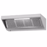 Wandafzuigkap RVS - 900mm diep - 1800mm - zonder motor - met 4 labyrintfilters en verlichting