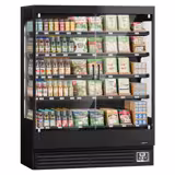 Espositore murale refrigerato - 1585 mm - 693 litri - con 2 porte a battente in vetro senza telaio e 4 ripiani