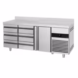 Koelwerkbank PREMIUM - 1865x700mm - met 1 deur - 6 lades - met opstand