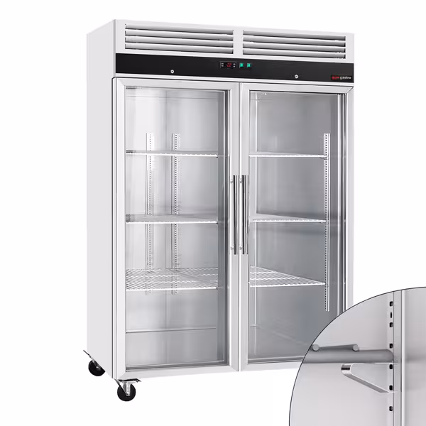 Upright Display Freezer Stainless steel ECO - 1200L - with 2 glass doors