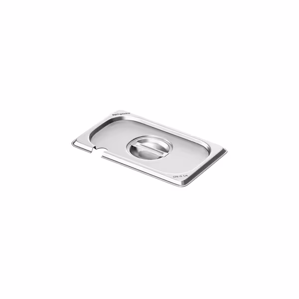 Stainless Steel GN 1/4 Lid - with Spoon Cut-Out