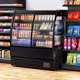 Espositore murale refrigerato - 1200 mm - 380 litri - con 2 porte scorrevoli con doppio vetro e 3 ripiani