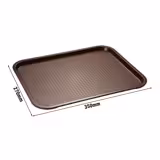 (6 unid) Tabuleiro FAST FOOD PROFISSIONAL - Polipropileno - 350x270mm - Altura: 20mm - Castanho - superfície antiderrapante - empilhável - adequado para máquina de lavar loiça - resistente a quebras