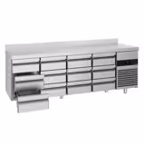 Commercial Counter Fridge PREMIUM - 2330x700mm - with 12 drawers - with upstand - capacity 632 litres