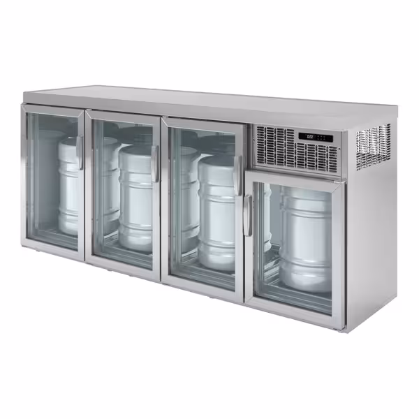 Fustenkoeling stekkerklaar - 4x50L fusten - 2120x600mm - met 4 glazen deuren