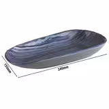 (6 unid) Prato Fundo oval - LOOPS - Melamina - 340x155mm - Azul/Cinzento