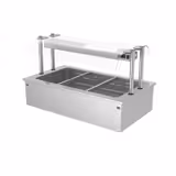 Drop-in Bain Marie - 3x GN 1/1 - 200mm deep - 2,59 kW - with Glass Sneeze Guard - incl. Cooling Tray