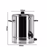 Bollitore per acqua e vin brulé professionale - 21L - 3kW - Acciaio inox - Regolazione continua della temperatura