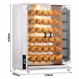 Gázos grillcsirke sütő - 28,2 kW - 6 nyárs - 30 csirkés