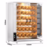 Gaz Rôtissoire à poulets Verticale - 6 broches pour jusqu’à 30 poulets - 28,2kW
