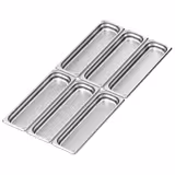 (6 pièces) Récipients en acier inoxydable GN 2/4 - Hauteur : 40mm