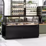 Koeltoonbank KAISA - 2000x1048mm - 560 liter - kleur zwart - dubbel glas - achterzijde 2 schuifdeuren - rechte ruit
